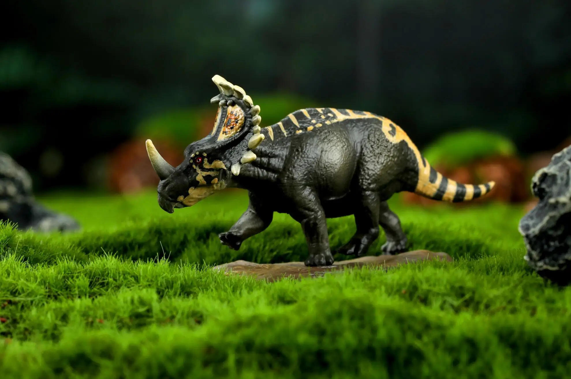 Meng Mx-001 Scala 1/72 Cinese Mx Dinosaur Series Sinoceratops Modello Costruito Con Piattaforma