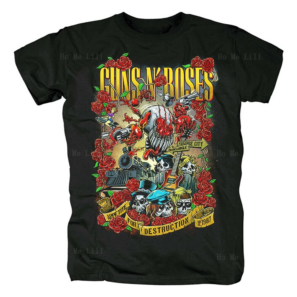 Guns N' Roses Desiderio Di Distruzione Cotone Nero Unisex T-Shirt Grafica Di Tutte Le Dimensioni
