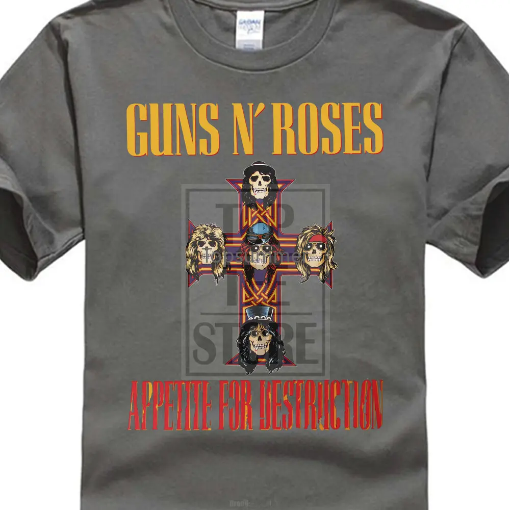 Guns N Roses Men'S Appetite For Distrution T-Shirt Slim Fit Nera