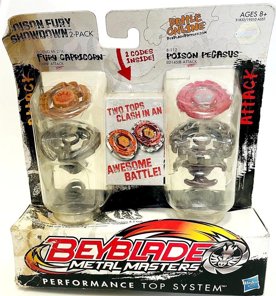 Beyblade Bb-27A Metal Masters Poison Fury Showdown 2-Pack Performance Top System Beys Collector B-112