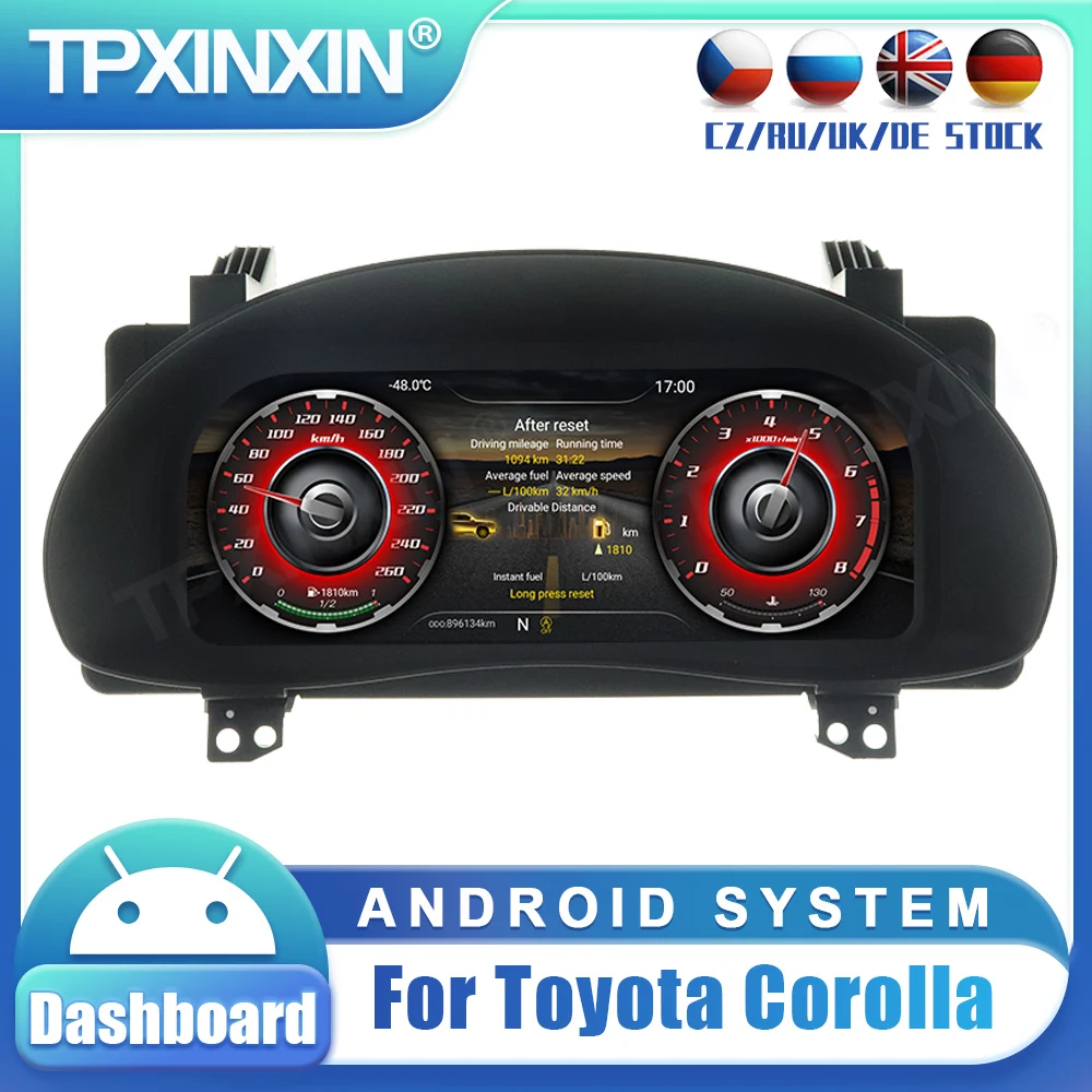 12.3 Pollici Per Toyota Corolla Car Digital Cruscotto Panel Virtual Instrument Cluster Cockpit Lcd Tachimetro Parts