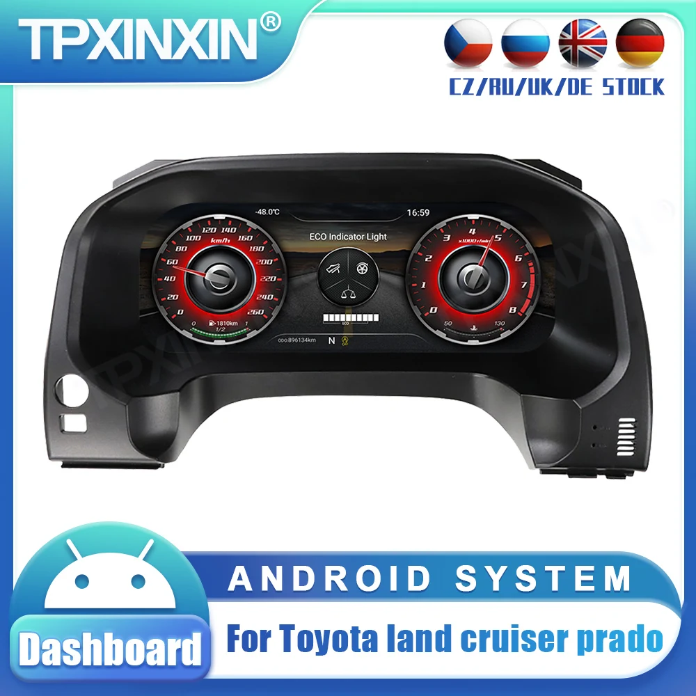 12.3 Pollici Per Toyota Prado Car Digital Cruscotto Panel Virtual Instrument Cluster Cockpit Lcd Tachimetro Parts
