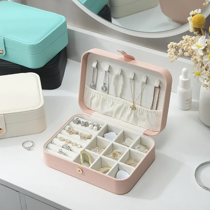 Portagioie Portatile Flip Cover Orecchini Semplici Orecchini Orecchini Anello Storage Amazon Scatola Portagioie Multifunzionale