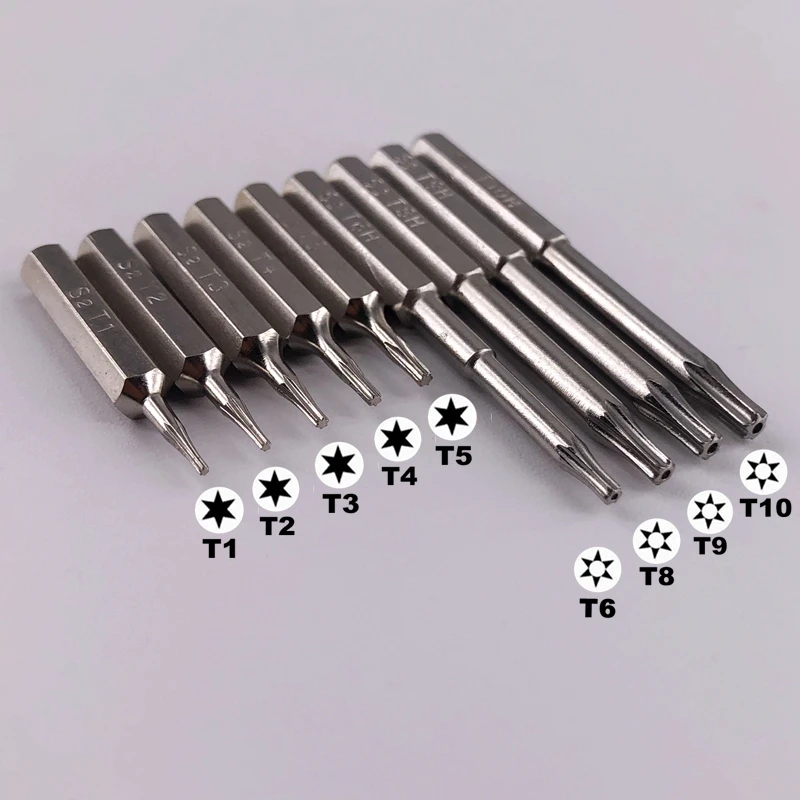 9 Pz Torx T1 T2 T3 T4 T5 T6H T8 T10 Cacciavite 3/25 "(4Mm) Bit Strumenti Di Riparazione Bit Prugna Fiori Testa Di Riparazione Per Fitbit Alta Hr
