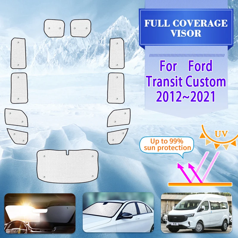 Visiera Parasole Per Auto Full Covers Per Ford Transit Custom 2012 ~ 2021 2020 Protezione Per Finestra Parasole Per Auto Accessori Per La Copertura De