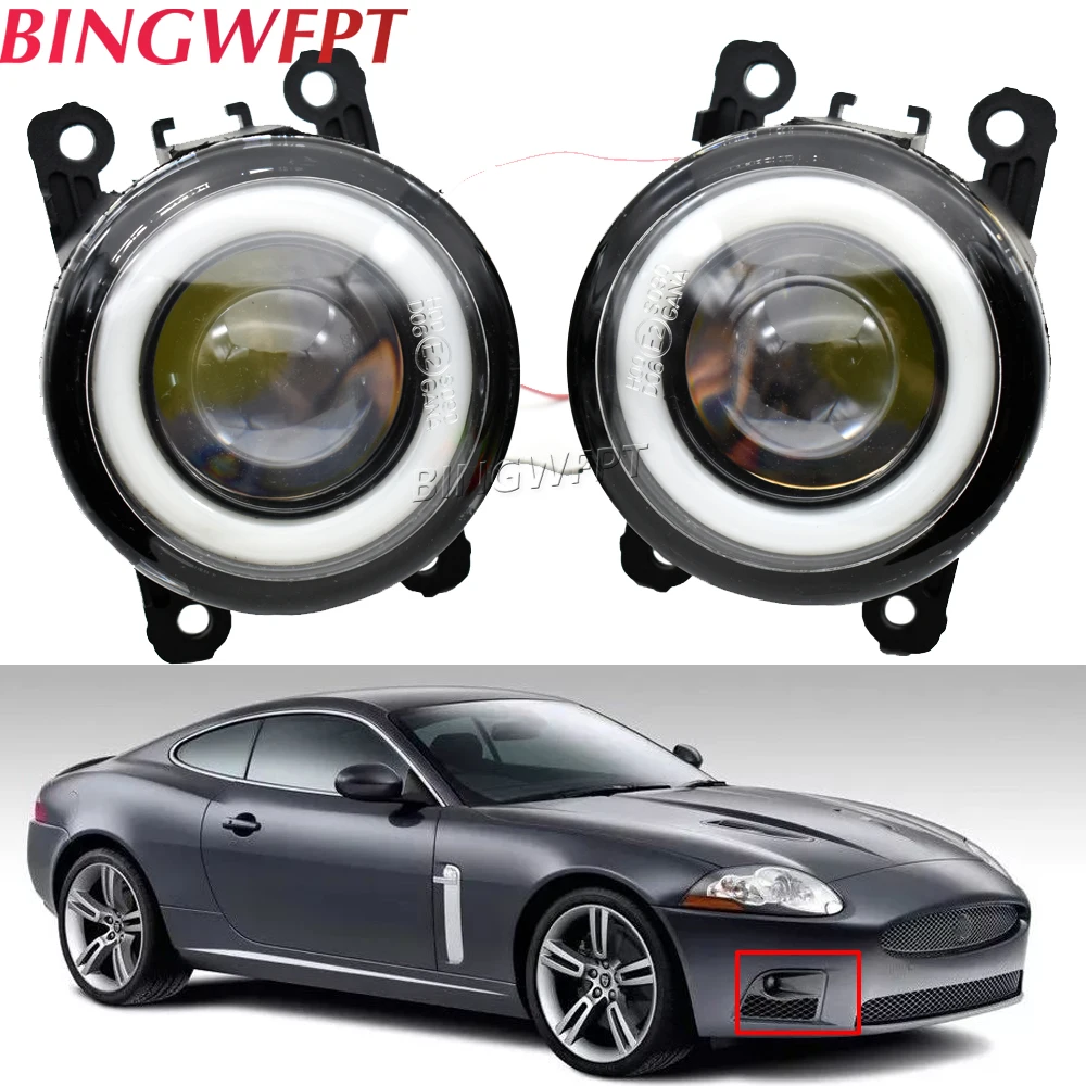 2Pcs Fendinebbia Per Jaguar Xk Xj S-Type X-Type 2001-2009 Angel Eye Fendinebbia Fari Fendinebbia Per Accessori Auto