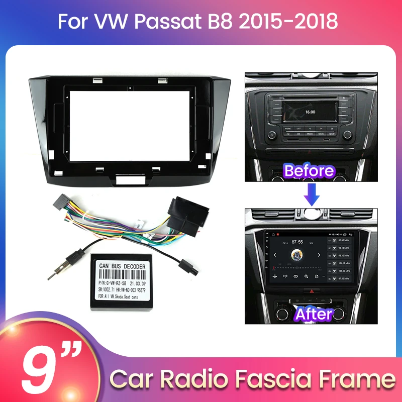 Lettore Multimediale Telaio Autoradio Per Volkswagen Vw Passat B8 2015-2018 2Din Android Autoradio Navigazione Gps Telaio Di Montaggio