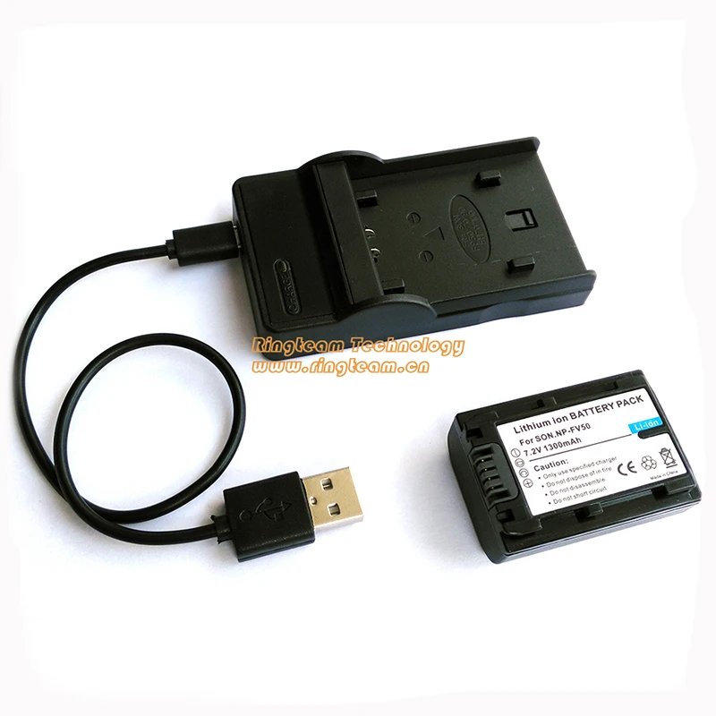 -In-Npfv50 Np-Fv50 Batteria E Caricatore Usb Per Sony Videocamere Fdr-Ax33 Hdr-Cx700 Cx730 Cx740 Hc9 Hxr-Mc50 Nx30 Nx70...