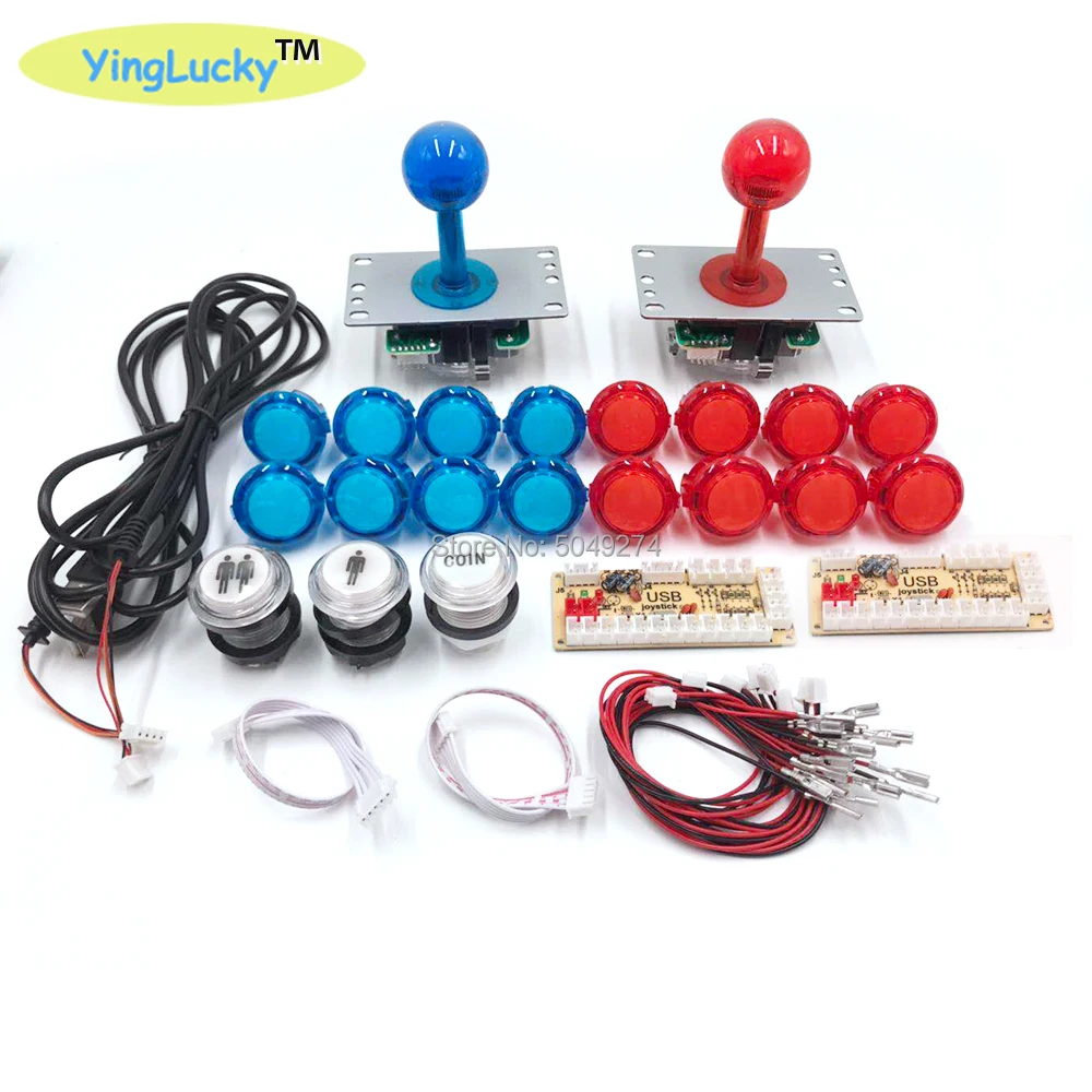 2 Giocatori Zero Delay Arcade Joystick Kit Fai Da Te Codificatore Usb Per Pc Arcade Sanwa Joystick + Pulsanti Sanwa Per Arcade Mame