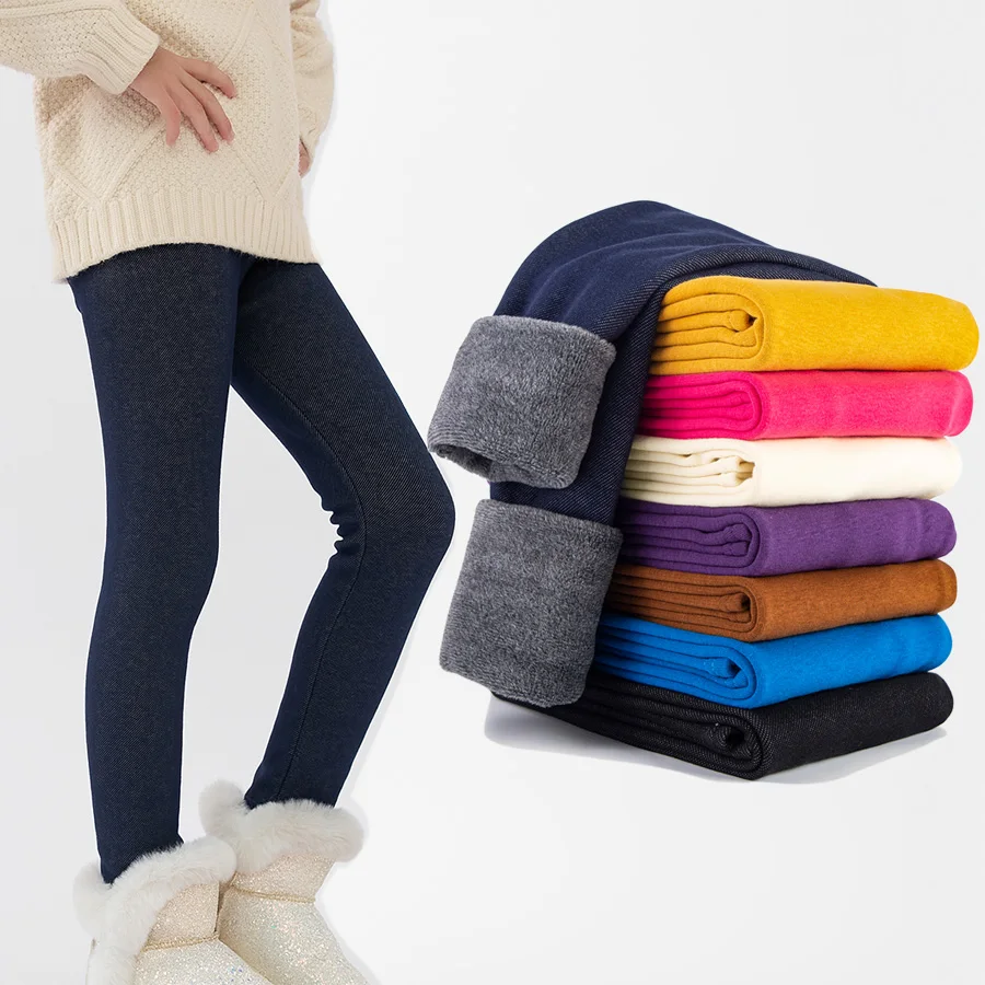 Sheecute Girls Winter Warm Pants Kids Leggings Foderati In Pile Per 3-11 Anni Scw7101
