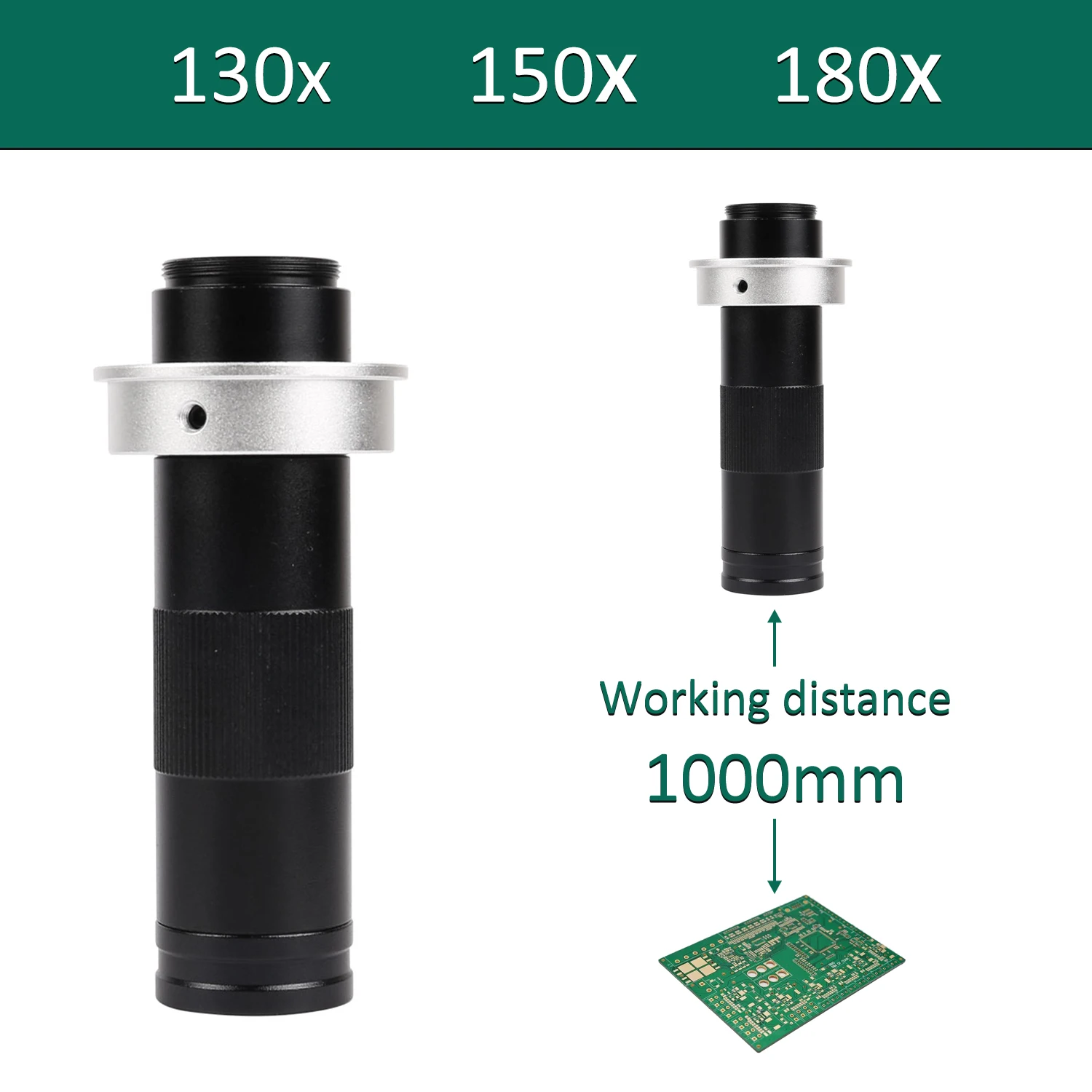 Ingrandimento Regolabile 180X 150X 130X Zoom C Mount Lens 0.7X ~ 4.5X Ingrandimento Per Hdmi Usb Industry Video Microscope Camera