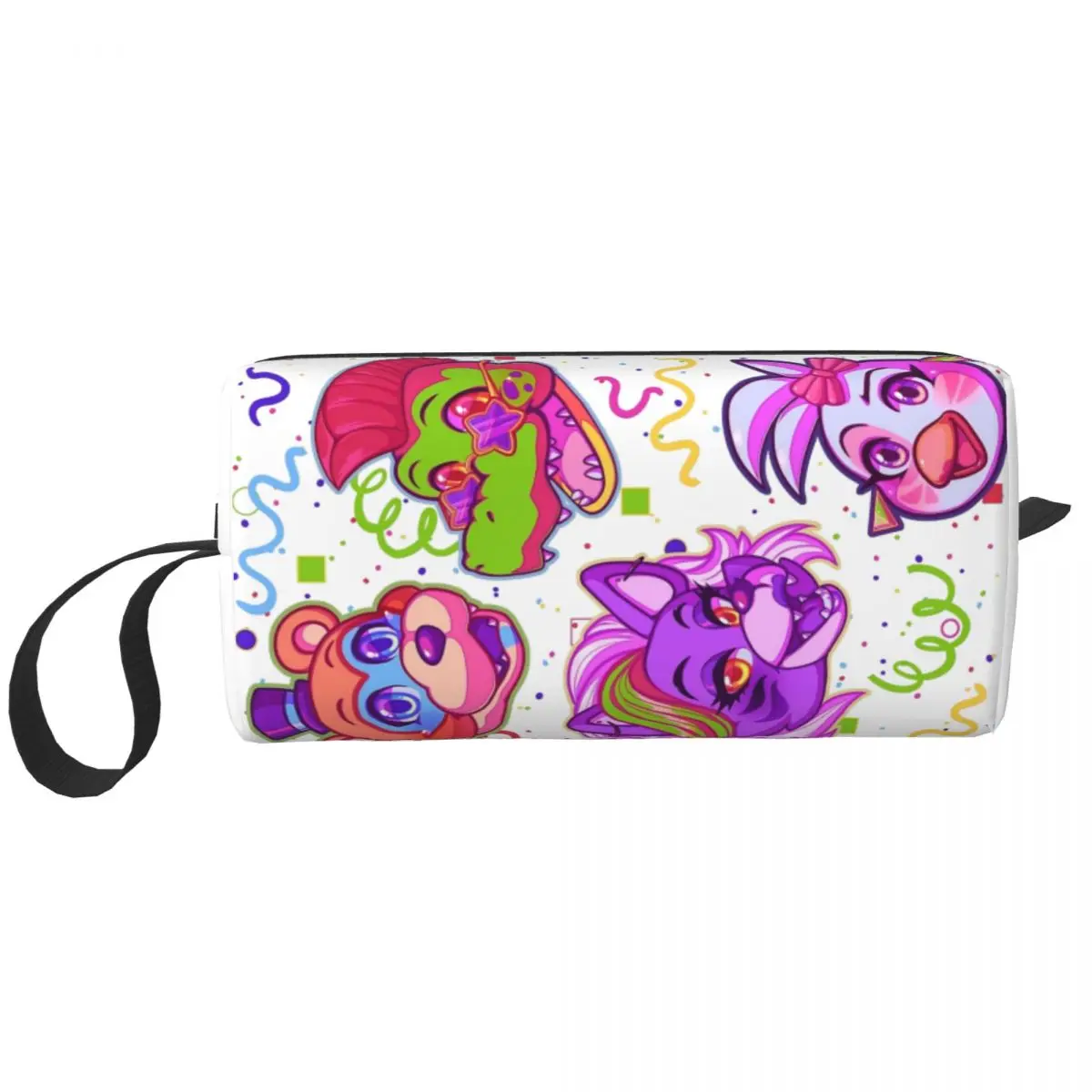 Roxanne Wolf Security Violation Makeup Bag Pouch Waterproof Fnaf Game Cosmetic Bag Travel Toiletry Small Makeup Pouch Storage Bag