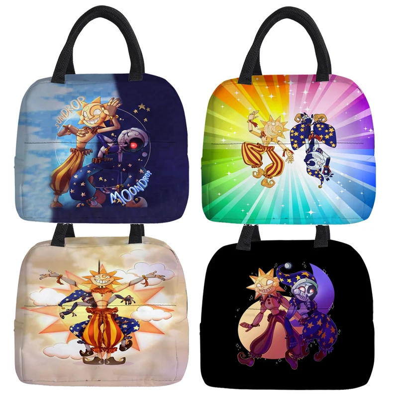 Fnaf Sundrop Moondrop Lunch Bag Insulated Security Violation Sunrise Boss Picnic Carry Case Thermal Portable Box Sacchetti Per La Conservazione Degli 