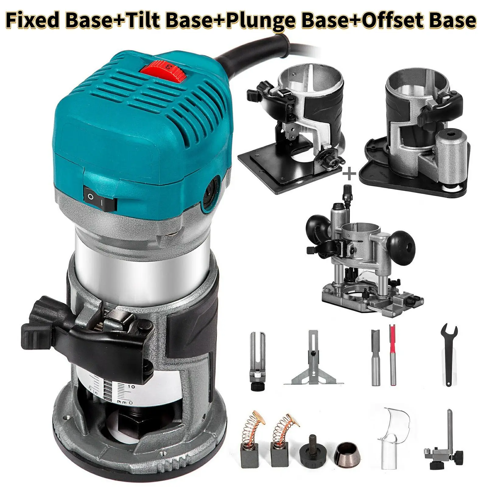 Vevor Wood Router Wood Trimmer Machine Electric Hand Trimmer 30000Rpm Power Carpenteria Tool Lavorazione Del Legno Taglio Scanalatura Intaglio