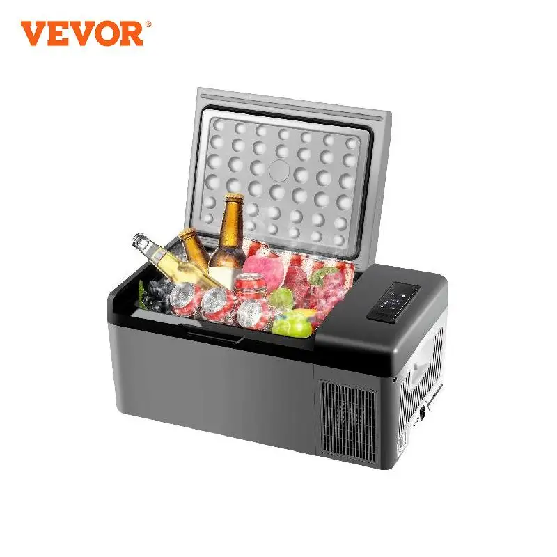 Vevor Frigoriferi Auto Per Viaggi Picnic, Frigoriferi Portatile Elettrico, 45 W Mini Frigo Auto All'Aperto Campeggio, Grigio E Nero Frigo Freezer Elet