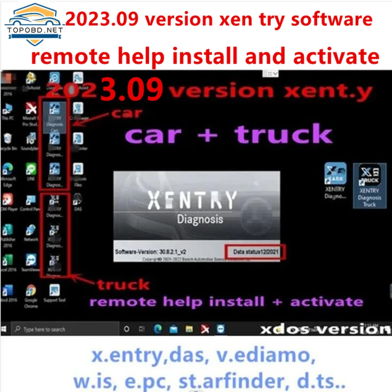 2023.09 Mb Star Xentry Das Software Diagnostic Per C4/C5/C6 Openport 2.0 Remote Installa E Attiva Il Software Xentry 2023.09