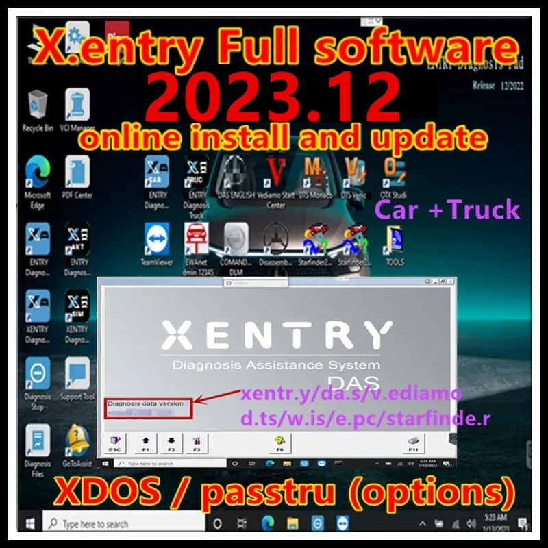 2023.12 Xentry Software Diagnostico Xentry Software Completo Installazione Remota E Aggiornamento Supporto Offline Per Xentry Installa O Aggiorna