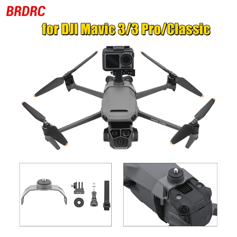 Per Dji Mavic 3/3 Pro/Classic Drone Top Extension Camera Flying Photography Kit Staffa Di Montaggio Per Fotocamera Gopro 8/7/6 Insta360