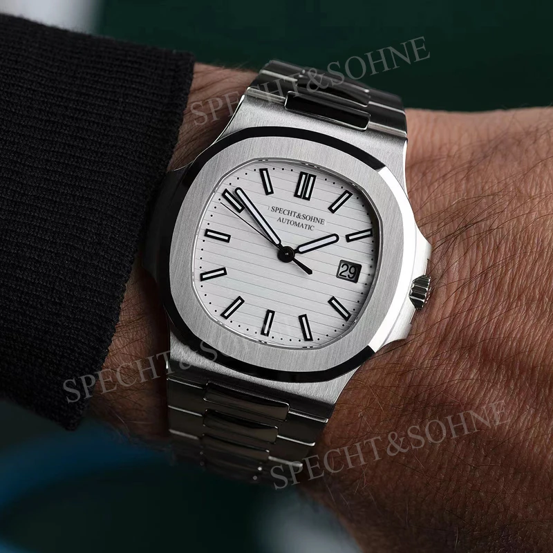 Specht & Sohne Nuovo Orologio Da Uomo Di Marca Di Lusso In Cristallo Di Zaffiro 8215 Orologio Meccanico A Carica Automatica In Acciaio Inossidabile 50