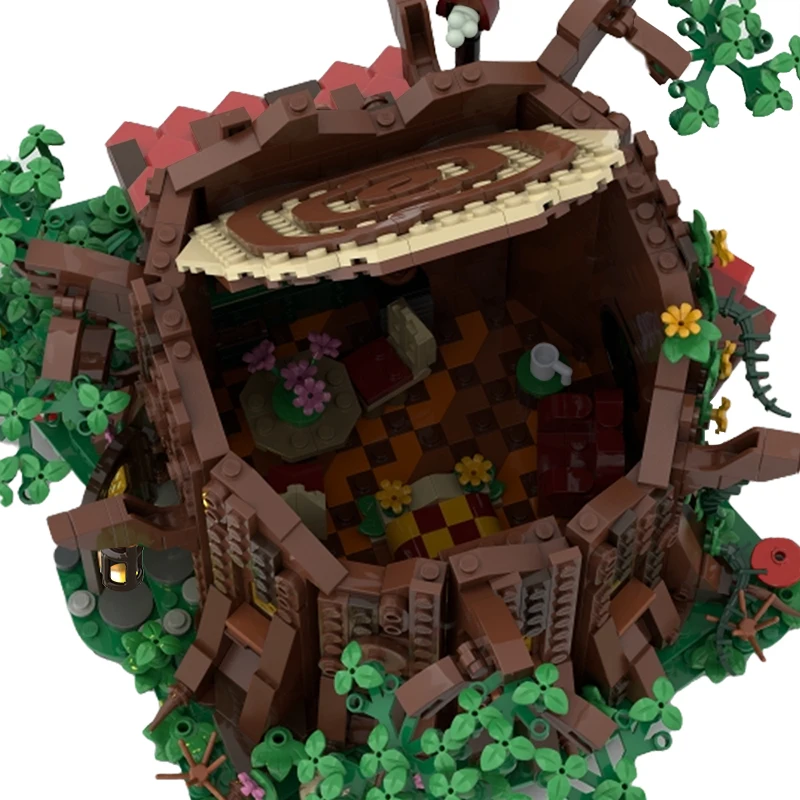 Moc Forest Hut Fairy Cottage Tree Flower House Building Blocks 98101 Story Architecture Elf Tree House Brick Toy Kids Regalo Di Natale