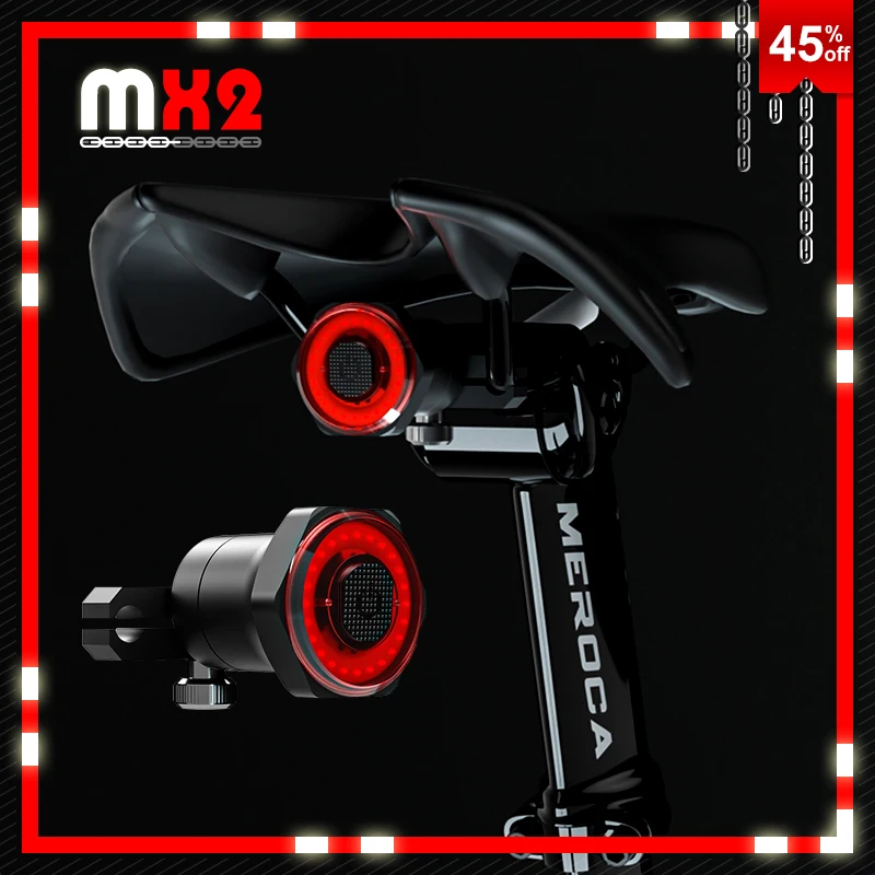 Meroca Mx2 Smart Fanale Posteriore Per Bicicletta Auto Start Stop Brake Ipx6 Carica Usb Impermeabile Ciclismo Fanale Posteriore Luci A Led Per Bici