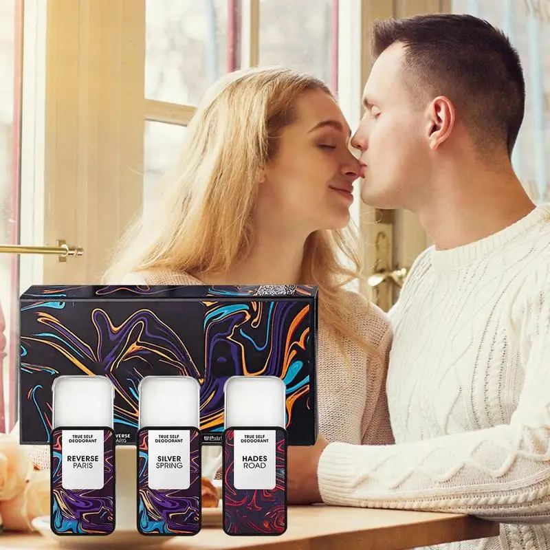 Hommelure Feromone Solid Perfume Set 3Pcs Feromone Cologne For Men Attract Women Portable Dating Pocket Solid Fragrance Balm