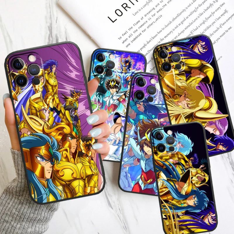 Custodia Per Iphone Saint Seiya Sog Apple Per 15 14 13 12 11 Mini Xs Xr X 6S 6 Pro Max Plus Cover Morbida Nera