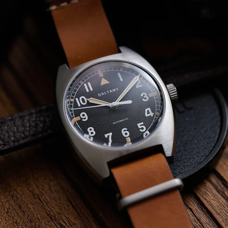 Rotany W10 Tonneau Watch Omaggio Raf British Army Watch Acciaio Inossidabile Nh38 Orologio Da Polso Vintage Automatico Per Uomo