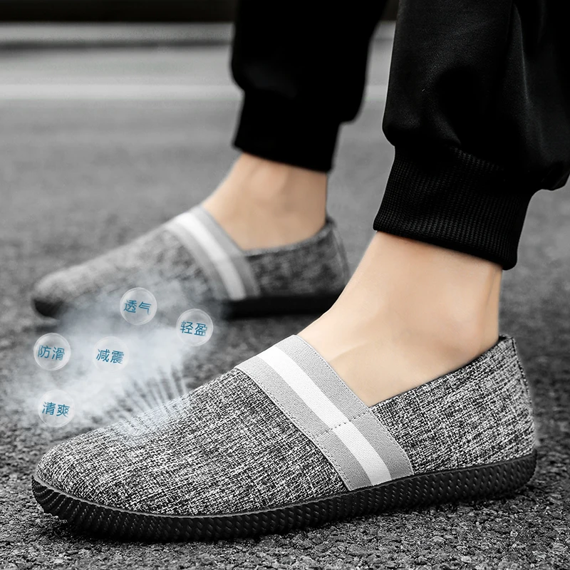 Uomo New Lazy One Foot Person Leggero Casual Scarpe Di Tela A Fondo Piatto Per Scarpe Di Stoffa Estive Scarpe Da Guida Maschili