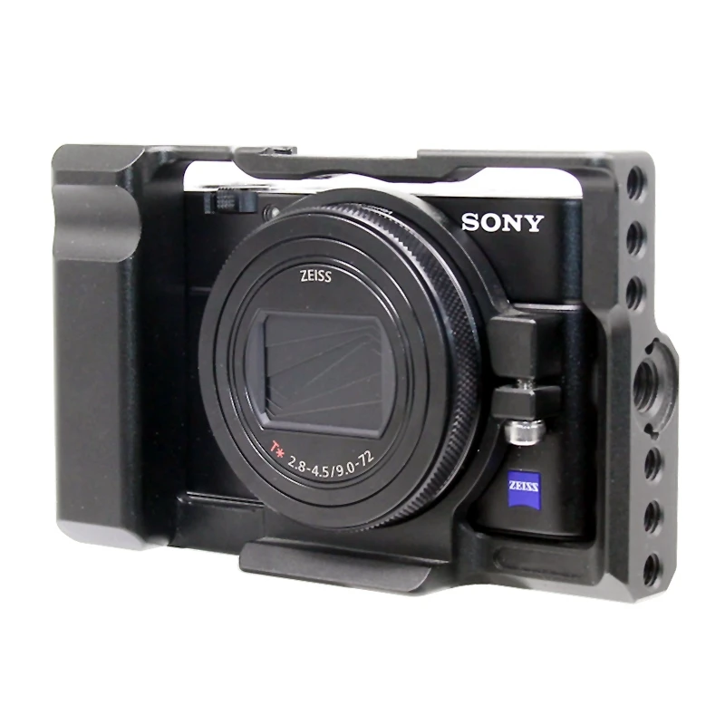 Pro Per Sony Rx100 M7 Custodia Protettiva In Lega Di Alluminio Con Gabbia Per Fotocamera Con 1/4 Fori Filettati Per Sony Rx100 M7 Vii 7 105G