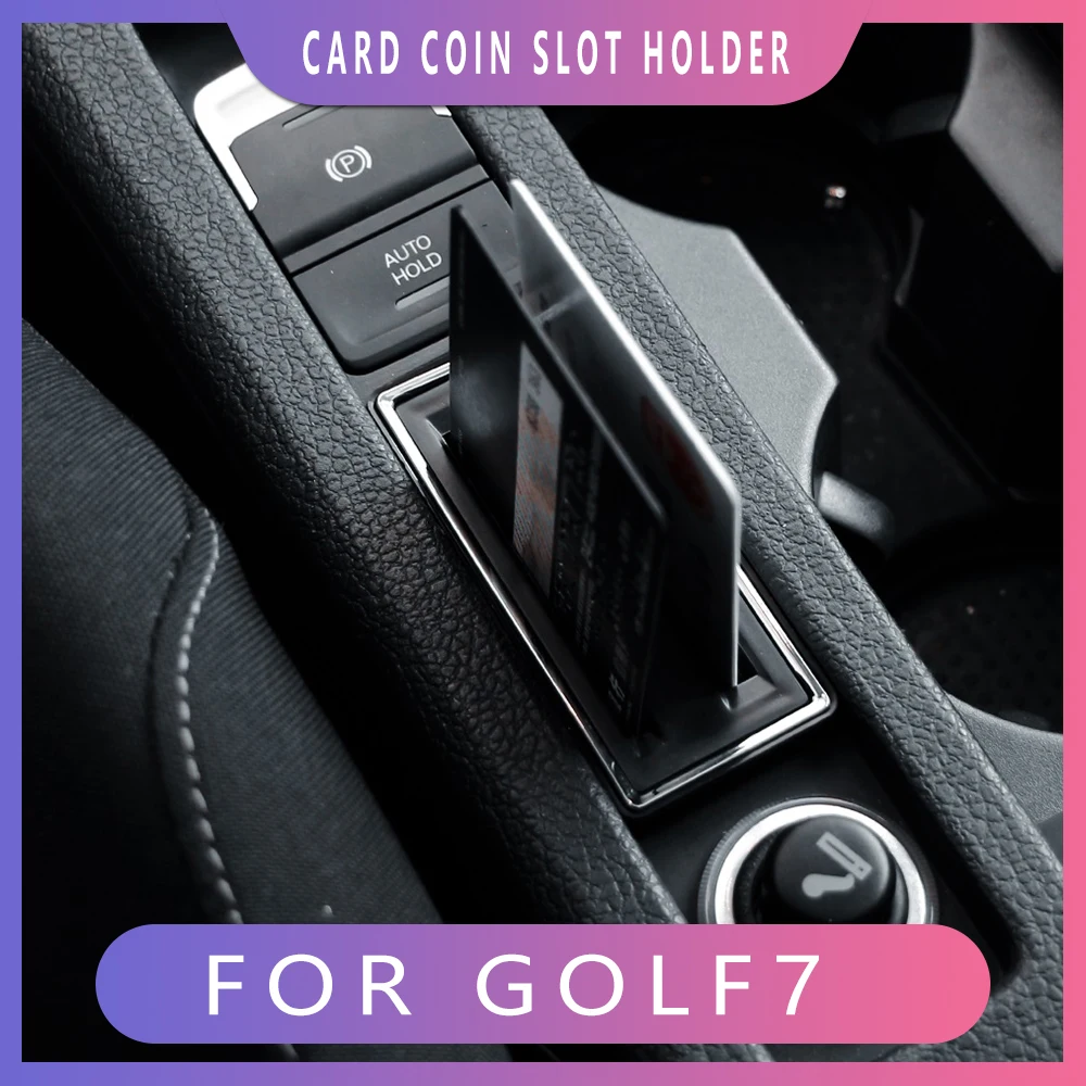 Car Park Card Coin Slot Holder Center Console Card Holder Per Volkswagen Vw Golf Golf 7 Mk7 7.5 Mk7.5 Gti 2012-2019 Accessori