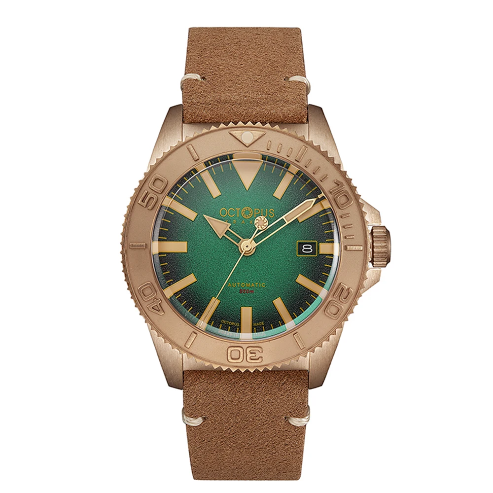 Octopus Karken Watch Vintage Bronze Luxury Automatic Montre Homme Nh35 Movement 43Mm Date 500M Orologio Meccanico Da Uomo Impermeabile