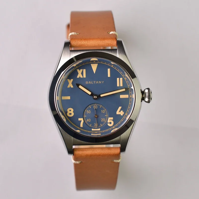 Baltany Vintage Bubble Back Watch Ovetto Acciaio Inossidabile Daruma St1701 Retro Bubbleback California Dial Man Orologio Meccanico