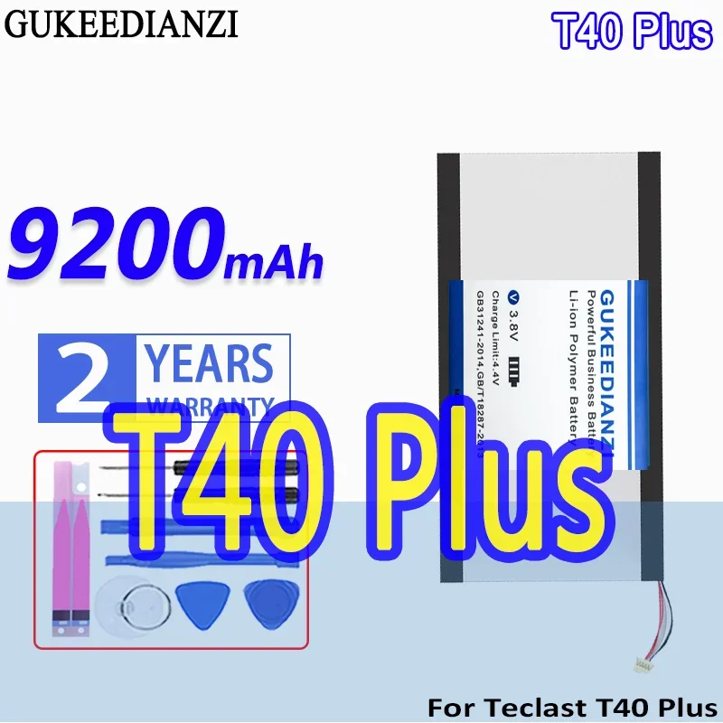 Batteria Gukeedianzi Ad Alta Capacità T40Plus 9200Mah Per Teclast T40 Plus/Pro T40Pro Tablet Pc 5 Wire Plug Batteria
