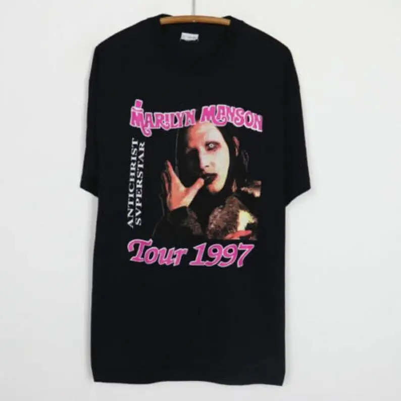 Remake Marilyn Manson Anticristo Superstar Euro Tour 1997 T-Shirt Te4449