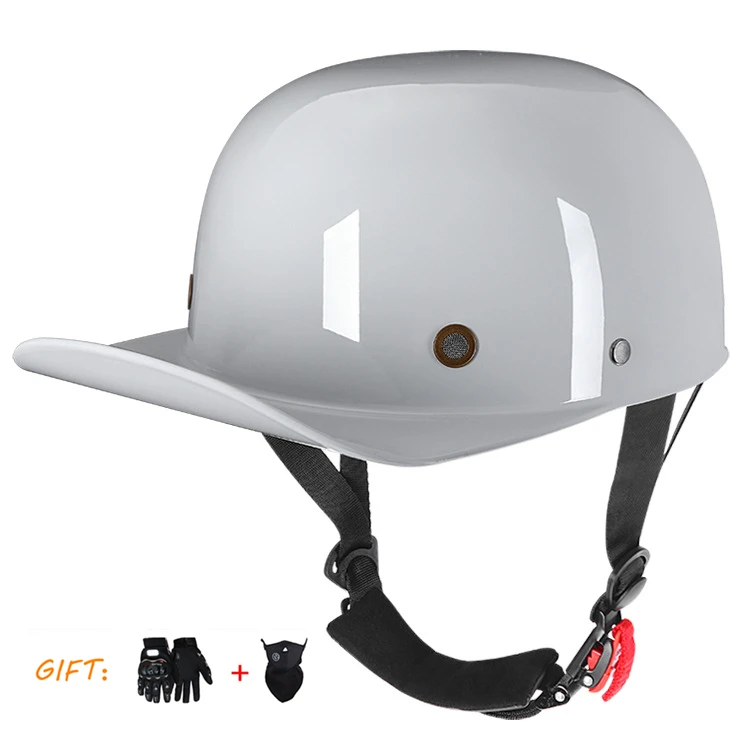 Scooter Retro Half Face Berretto Da Baseball Casco Da Moto Vintage Chopper Cruiser Biker Summer Half Helmet Dot Casco Uomo Donna