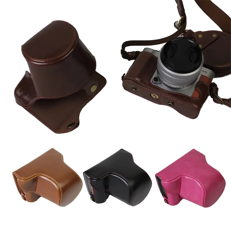 Nuovo Arrivo Cuoio Dell'Unità Di Elaborazione Di Lusso Camera Case Sacchetto Per Fuji Fujifilm Xa5 X-A5 14-45Mm Lens Camera Case Batteria Di Apertura