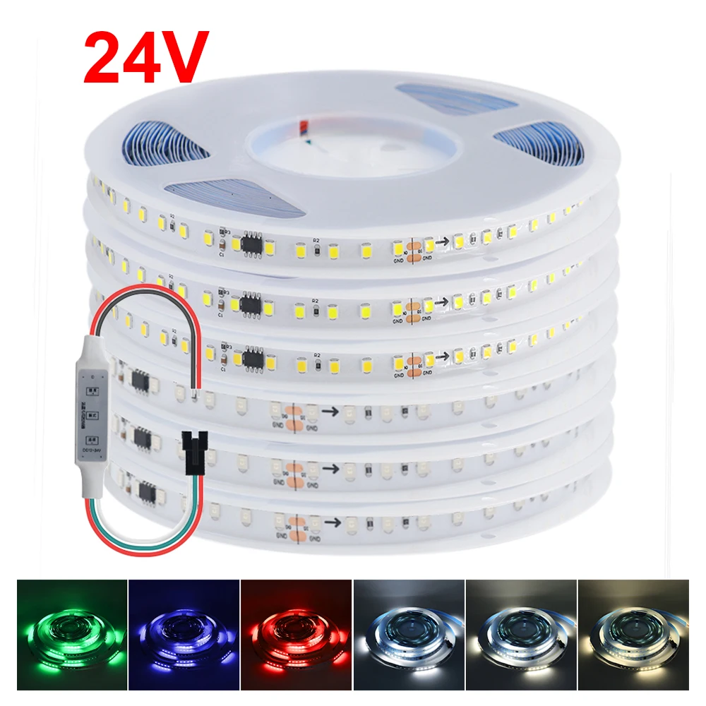 24V 10M Flessibile Led Strip Light Chasing Horse Racing Smd2835 120Led Dc Rope Lights Per Car Party Wedding Decoration 8 Colori