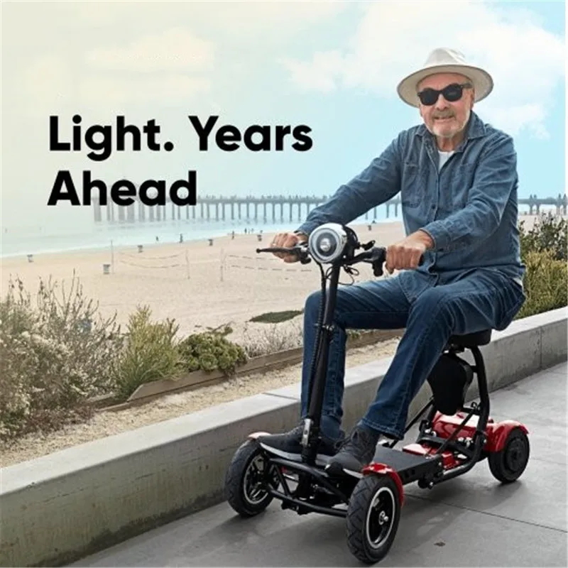 Scooter Elettrico Per Disabili Scooter Elettrici A Quattro Ruote Doppio Motore 250W Mobilità Scooter Pieghevole Per Anziani