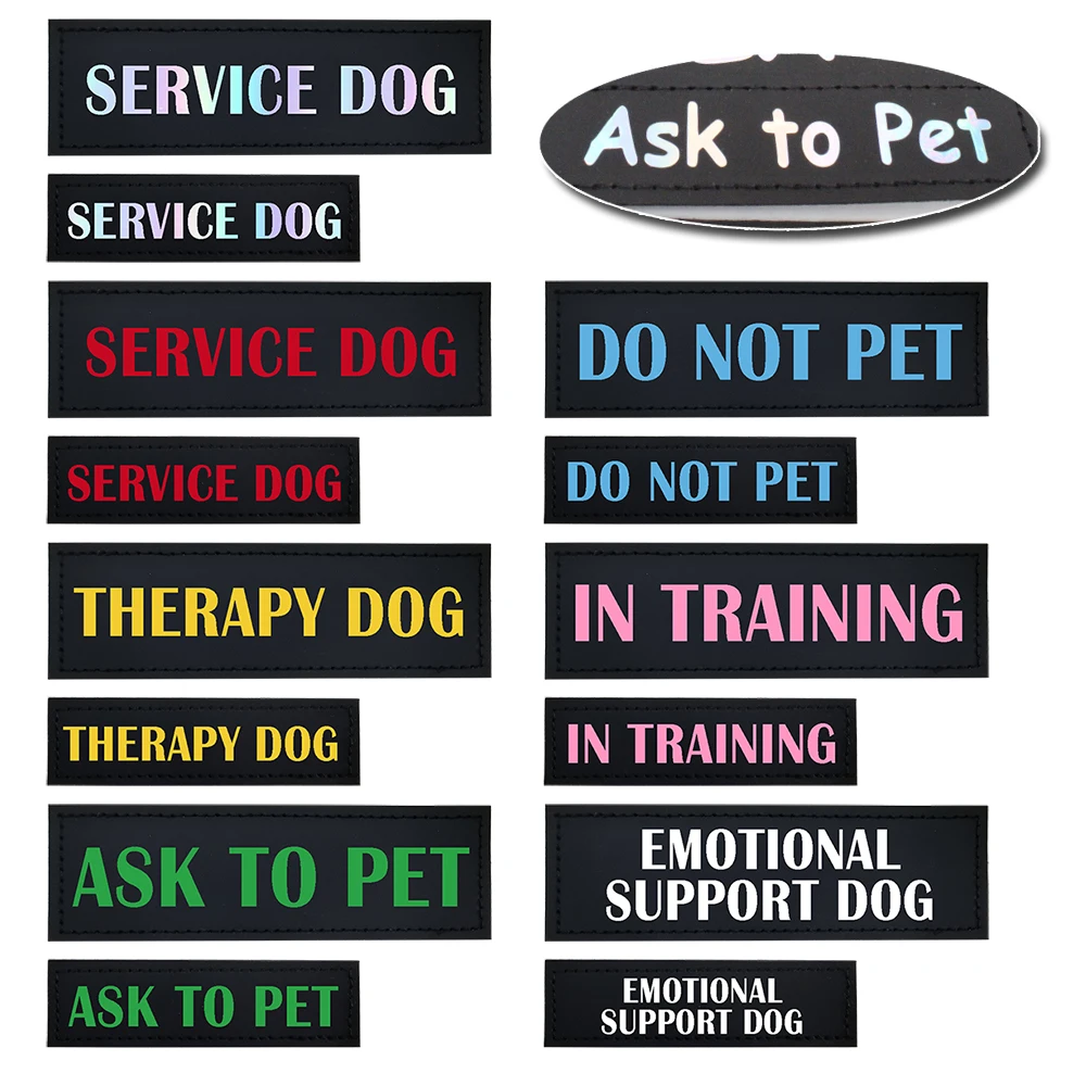 Patch Per Imbracatura Per Cani Stampa Riflettente Non Pet In Training Service Dog Ask To Pet Supporto Emotivo Dog Therapy Dog