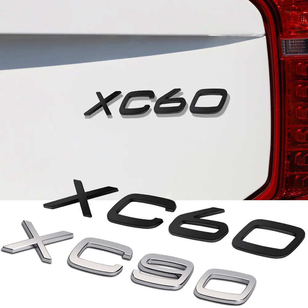 Nero Argento Xc90 Xc60 Distintivo Logo Adesivo Decalcomanie Posteriori Per Volvo Xc90 Xc60 Volvo Adesivo Bagagliaio Posteriore Sostituire Adesivo Insi