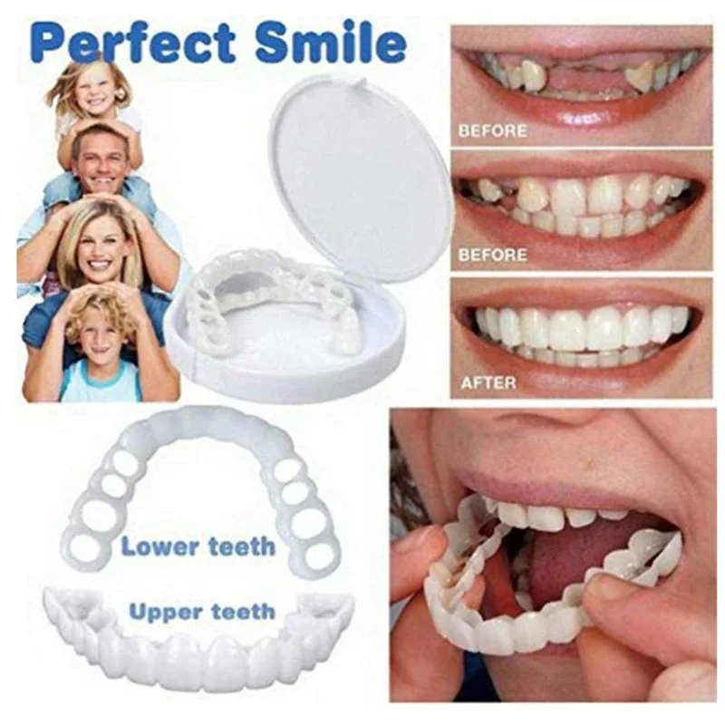 Perfect Fit Sbiancamento Dei Denti Copertura Dei Denti Finti Snap On Smile Impiallacciature Denti Impiallacciature Regolabili Denti Dentaduras Strumen