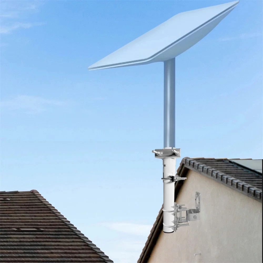 Staffa Per Antenna In Metallo Regolabile-Adatta Per Catena A Stella + Antenna Tv + Extender Wifi + Ponte Wireless, Installazione A Parete
