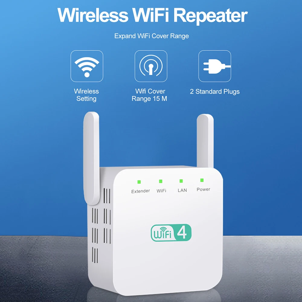 Ripetitore Wireless Ripetitore Wifi 300Mbps Doppia Antenna Wi Fi Booster Wi/Fi Estensore A Lungo Raggio Amplificatore Di Segnale Wi-Fi 2.4G
