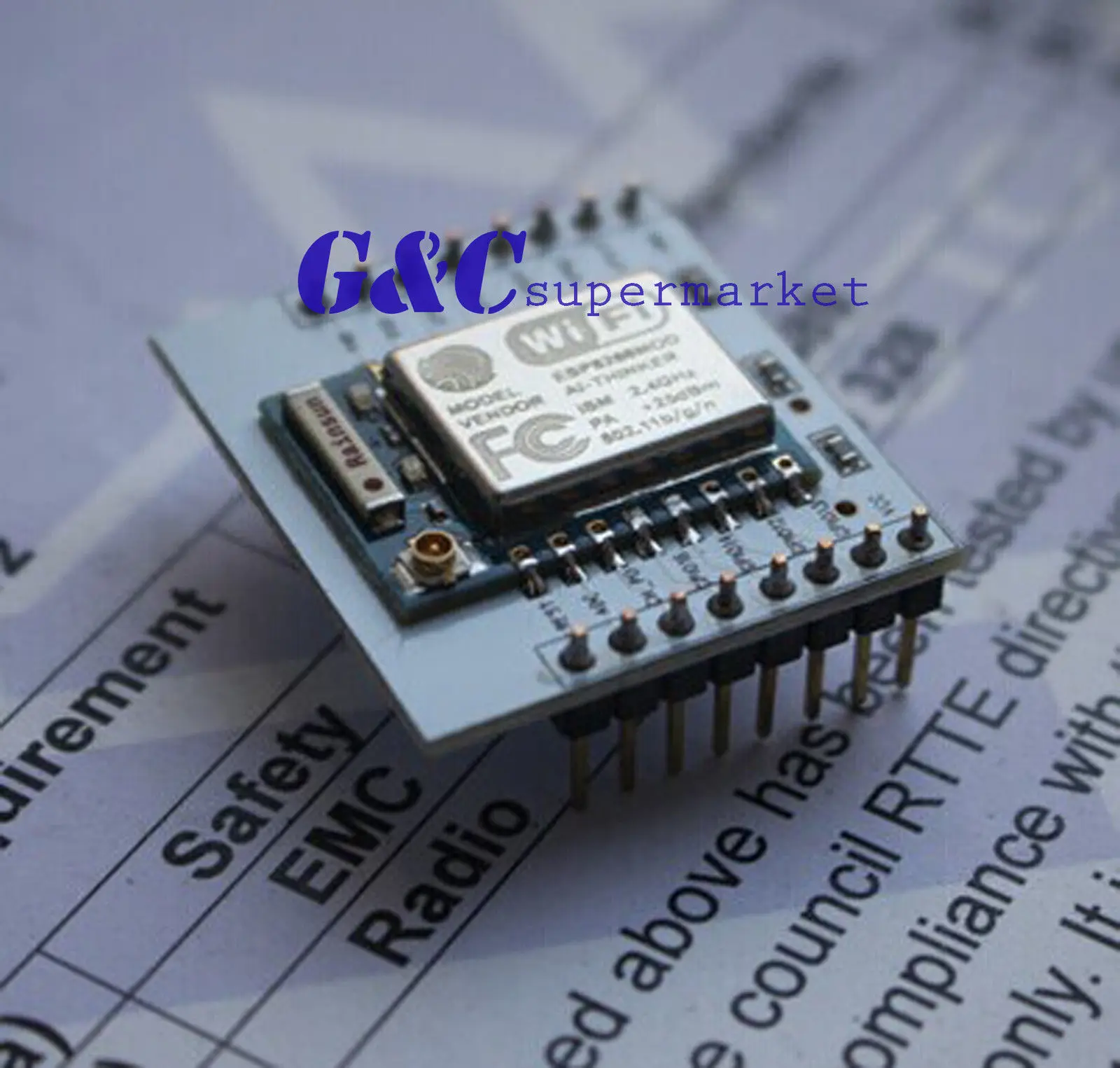 Esp8266 Esp-07 Modulo Wifi Seriale Remoto Con Scheda Adattatore Io Per Estendere L'Elettronica Fai Da Te