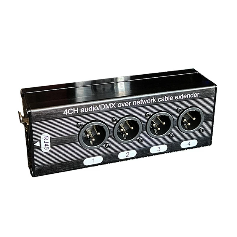 1Pc 4-Channel 3-Pin Xlr Audio E Dmx Over Network Cable Extender, Dmx512 Network Signal Extender Facile Da Installare Facile Da Usare