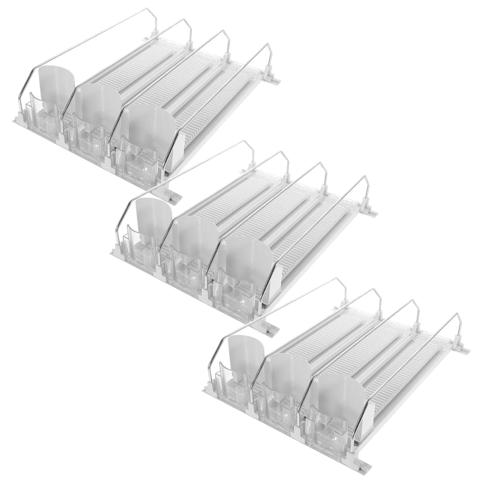 3Pcs Drink Pusher Automatic Pusher Glide Automatic Plastic Pusher Tray Rack Beer Can Water Bottle Storage