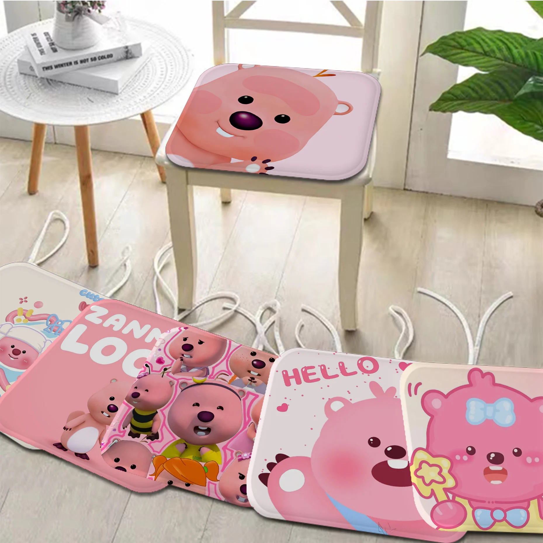 Corea Cartoon P-Pororo L-Loopy Cute Cushion Mat Creative Dining Chair Cushion Decorazione Circolare Sedile Per Cuscini Della Scrivania Dell'Ufficio