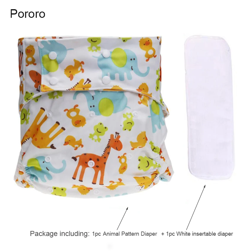 1 Set Di Stoffa Per Adulti Pannolino Lavabile Traspirante Regolabile Pannolini Tasca Pannolino Riutilizzabile Animale Zerbino Impermeabile Pannolino A
