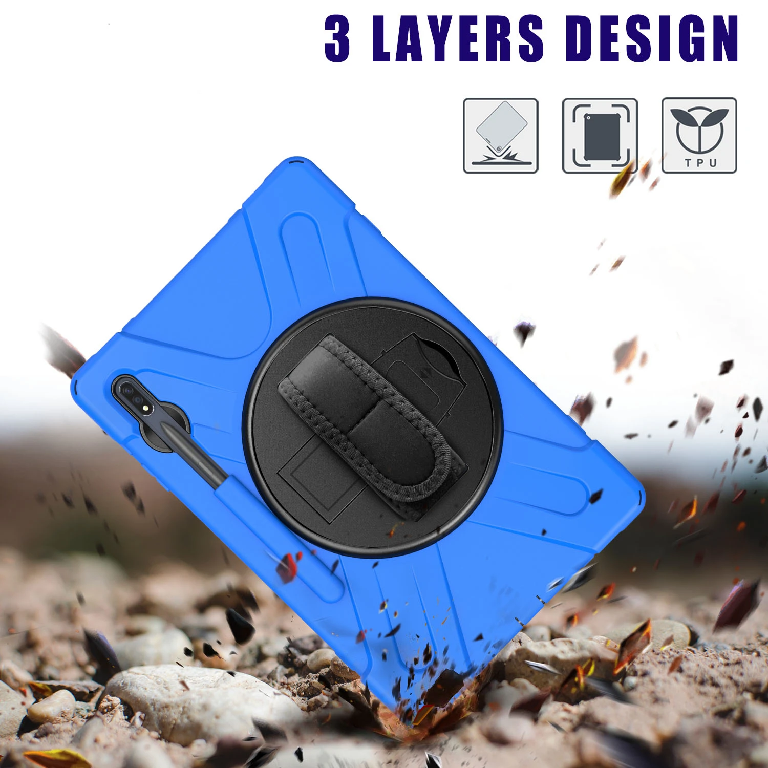 Armatura Antiurto Resistente Cinturino Caso Per Samsung Galaxy Tab S7 Plus 12.4 T970 T975 T976 Sm-T970 Sm-T975 Tablet Cover
